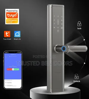 Tuya Wifi App Biometric Smart Door Lock for Wooden and Security Doors