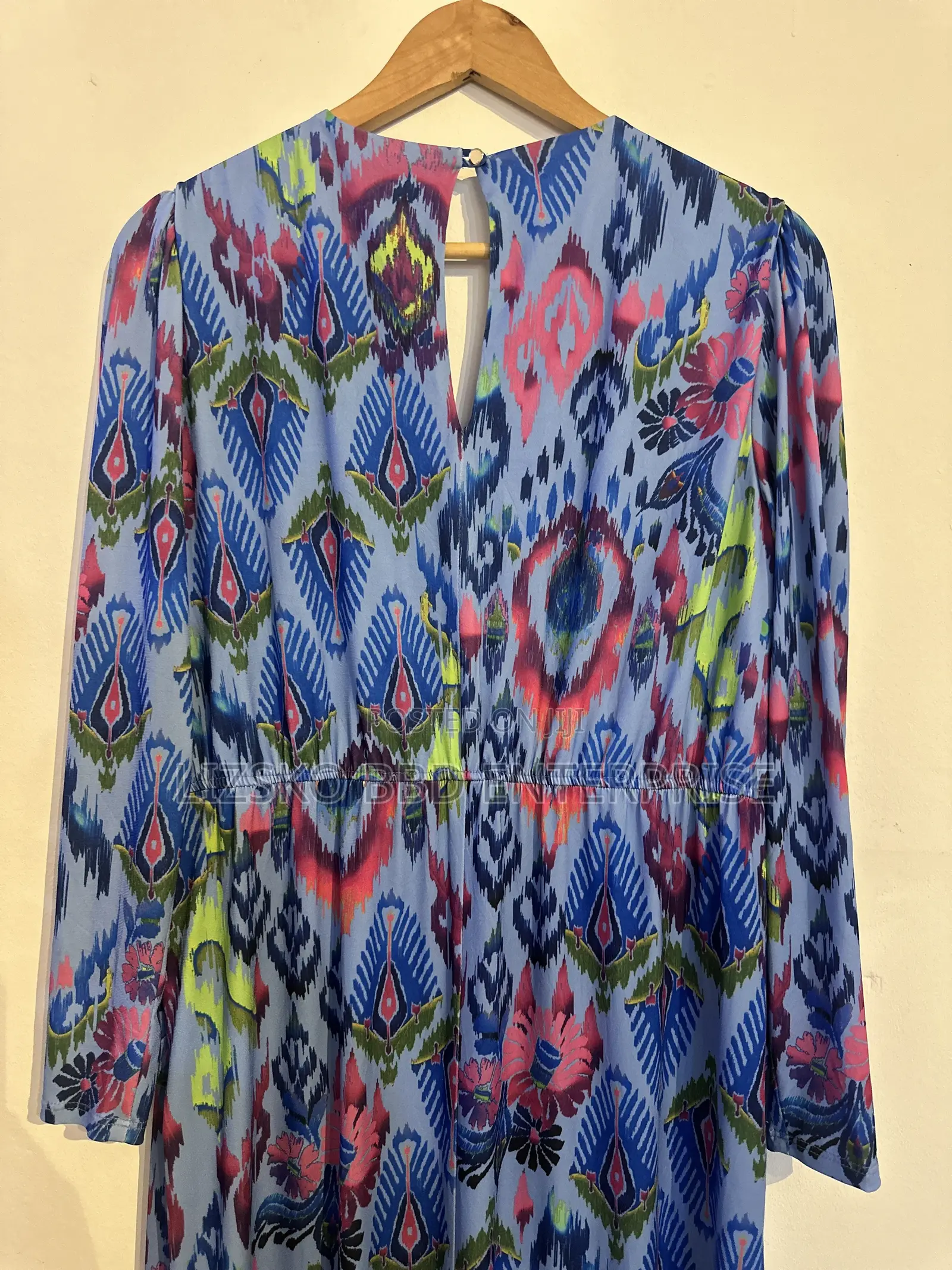 Blue Long-Sleeve Midi Dress From Gallery