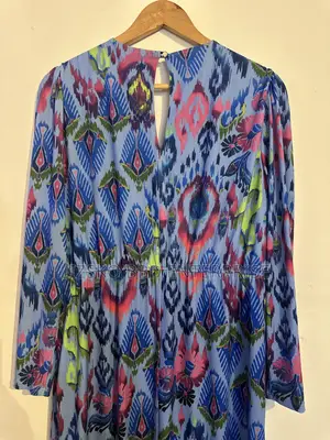 Blue Long-Sleeve Midi Dress From Gallery