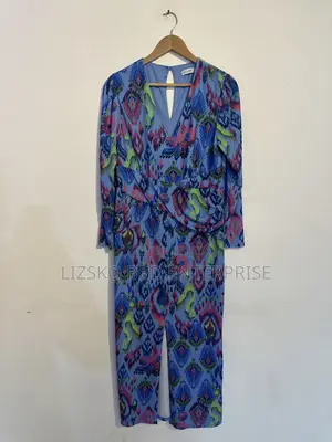 Blue Long-Sleeve Midi Dress From Gallery