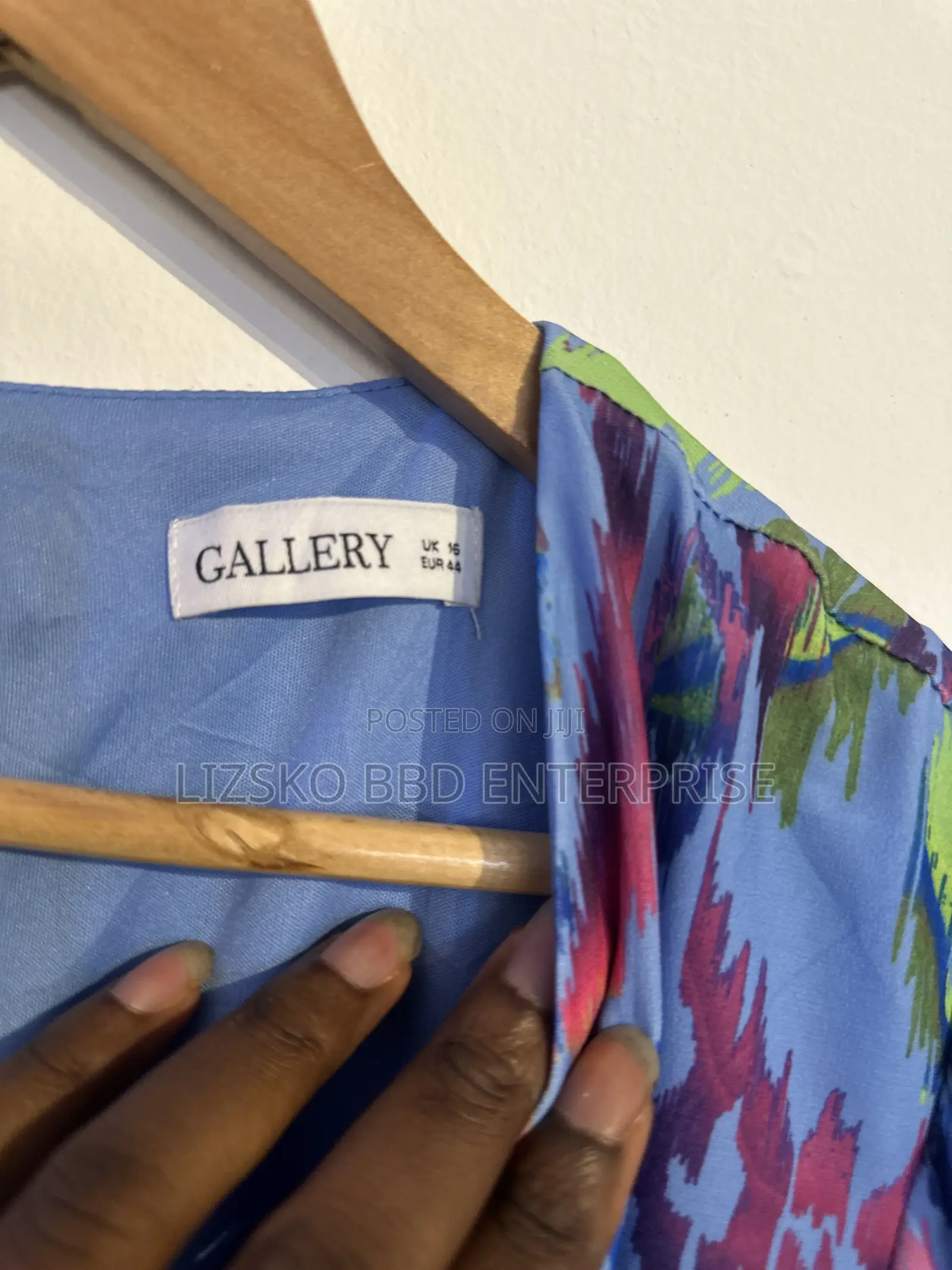 Blue Long-Sleeve Midi Dress From Gallery