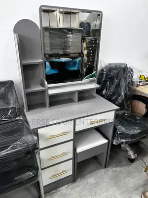 Modern Dressing Table With Mirror and Stool