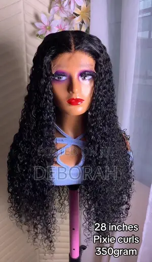 28 Inches Pixie Curls Wig 5by5 Hd Closure