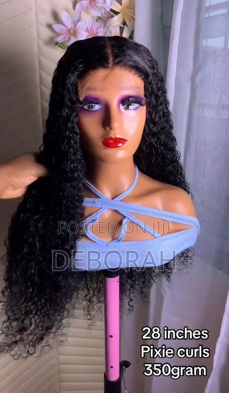 28 Inches Pixie Curls Wig 5by5 Hd Closure
