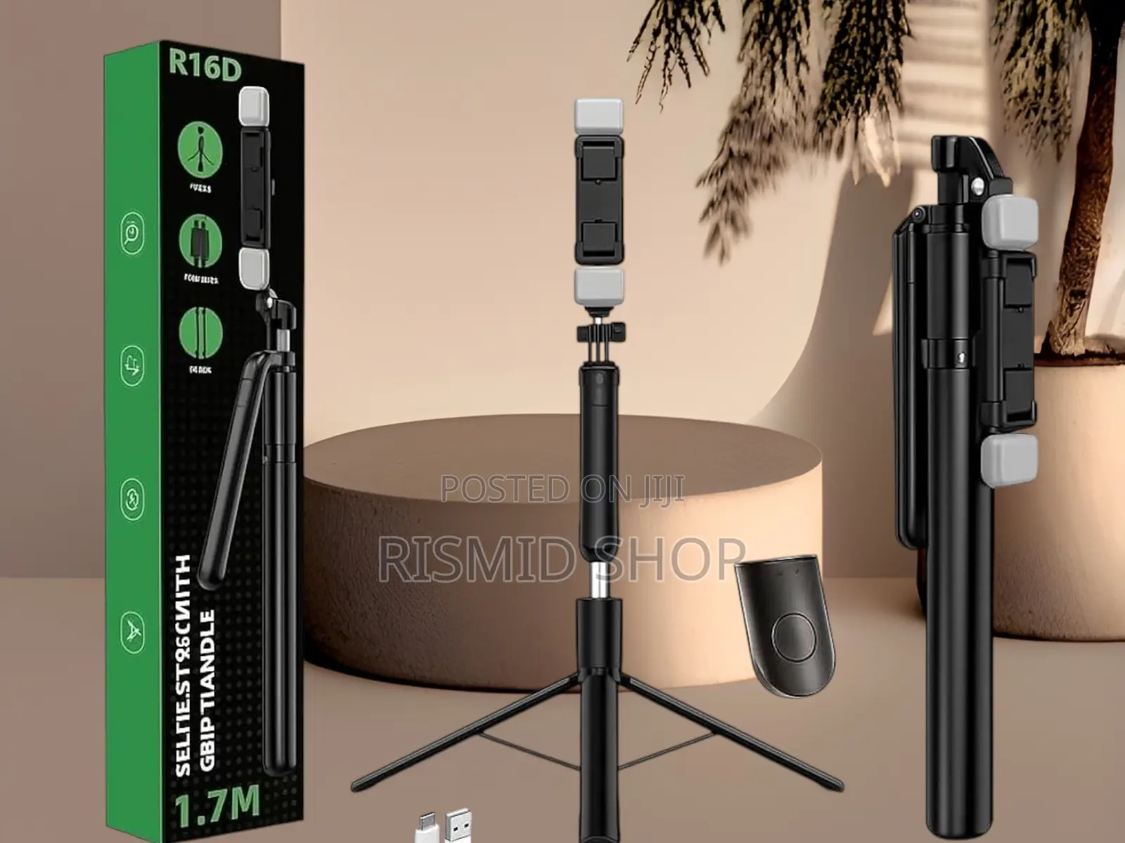 R16D Portable 3-in-1 Phone Tripod Selfie Stick