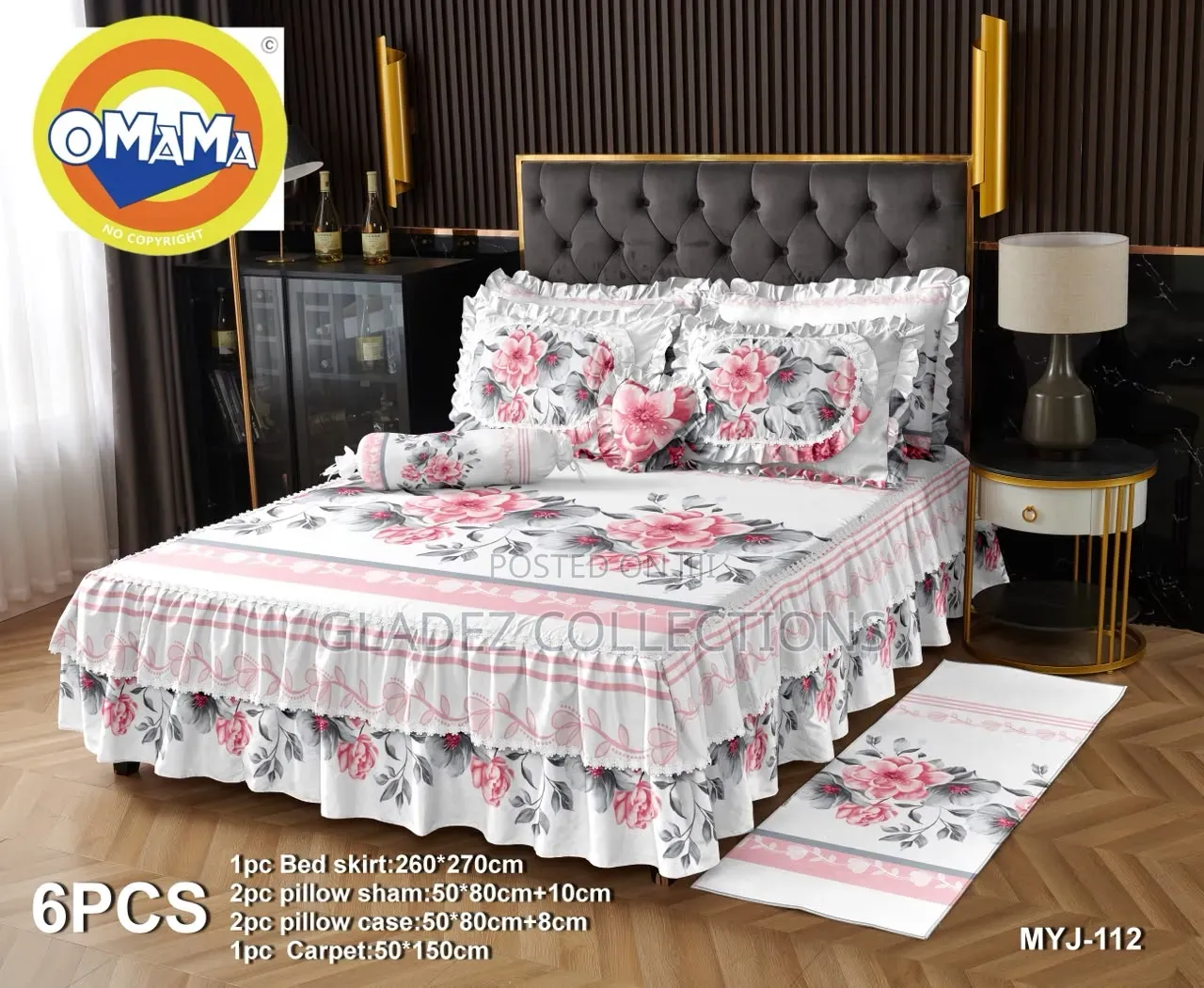 6 PCS Set Bedsheets Skirt