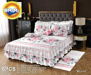 6 PCS Set Bedsheets Skirt