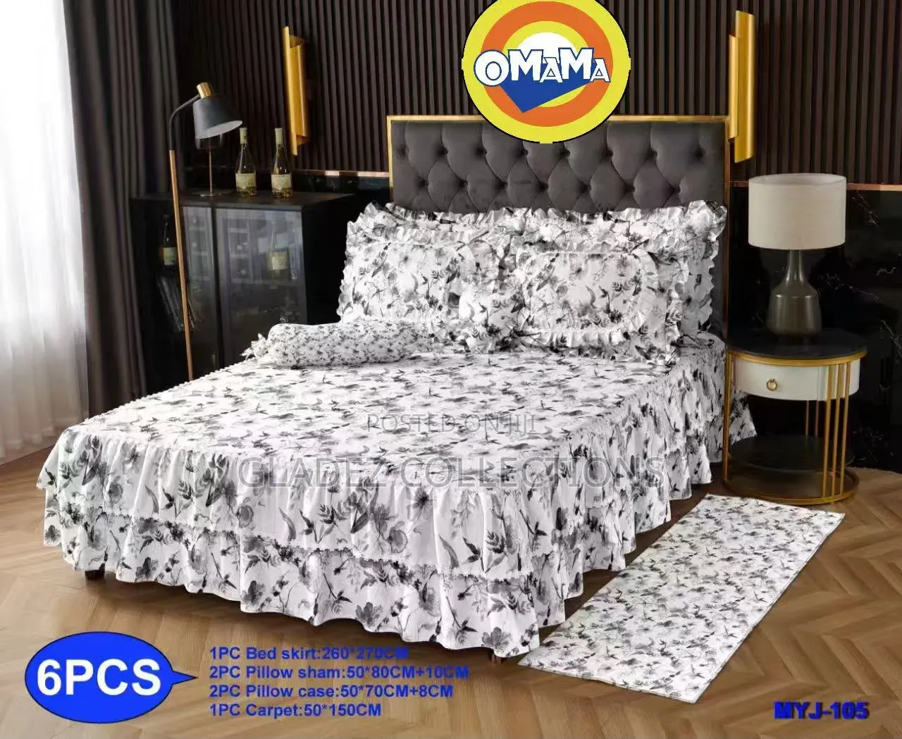 6 PCS Set Bedsheets Skirt