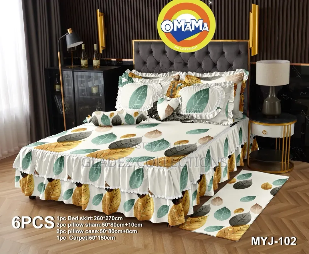6 PCS Set Bedsheets Skirt