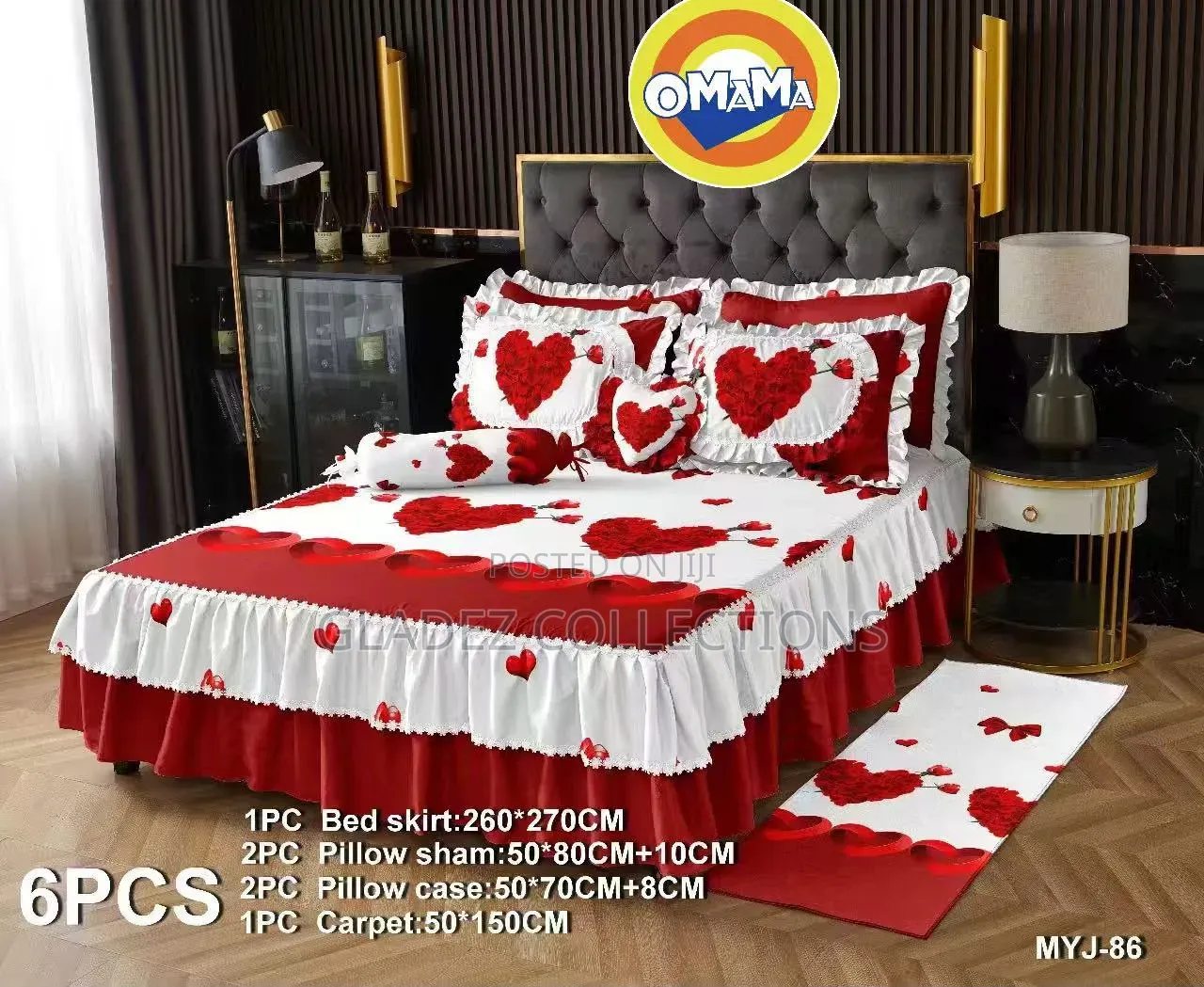 6 PCS Set Bedsheets Skirt