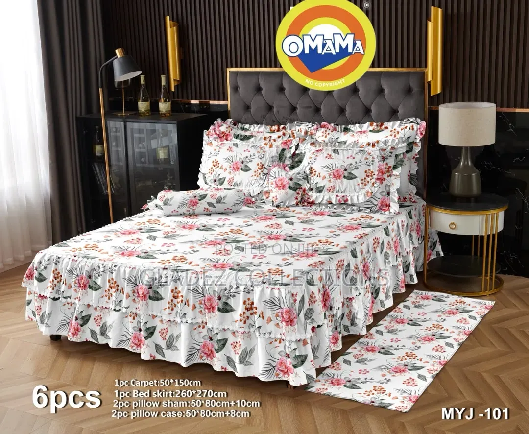 6 PCS Set Bedsheets Skirt