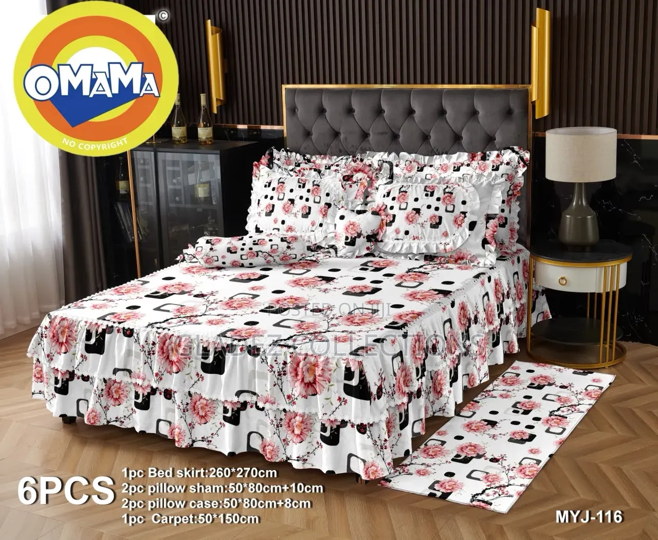 6 PCS Set Bedsheets Skirt