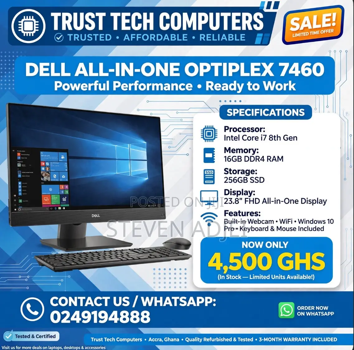 Desktop Computer Dell OptiPlex 7460 16GB Intel Core i7 SSD 256GB