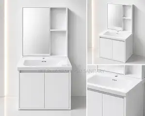 All White Cabinet Basin With Mirror_hanging Hand Wash Basin Complete