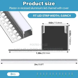Inled Plaster Staircase Aluminum Profiles 3feet