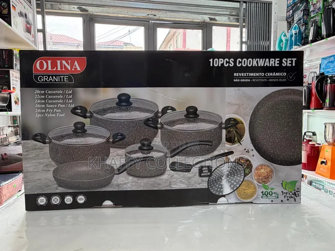 OLINA 10PCS Granite Non-Stick Cookware Set