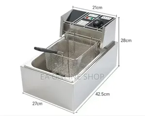 2500W 6L Electric Deep Fryer for Commercial Home Use + Temp. Control+