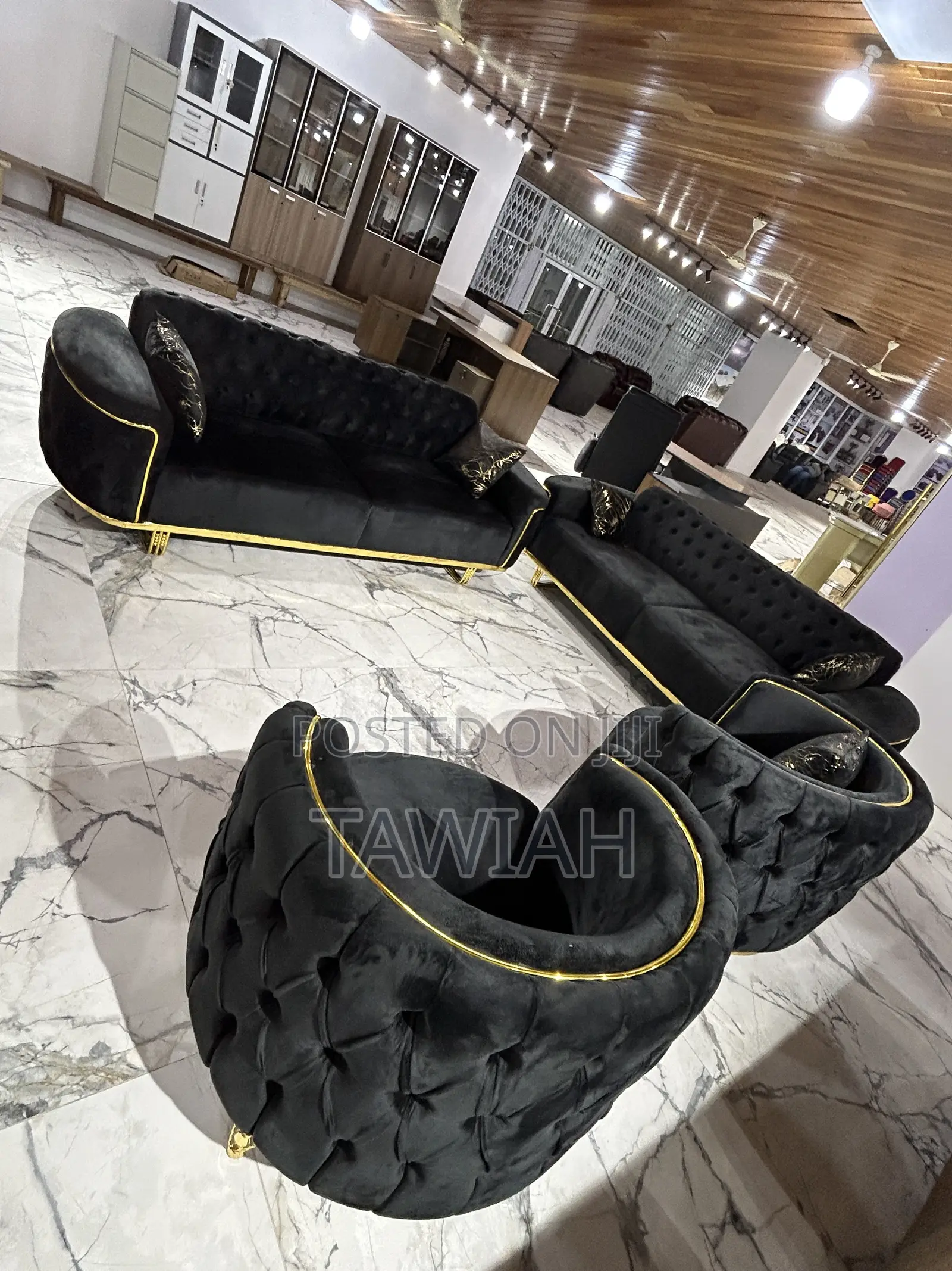 Luxury Black and Gold Sofas