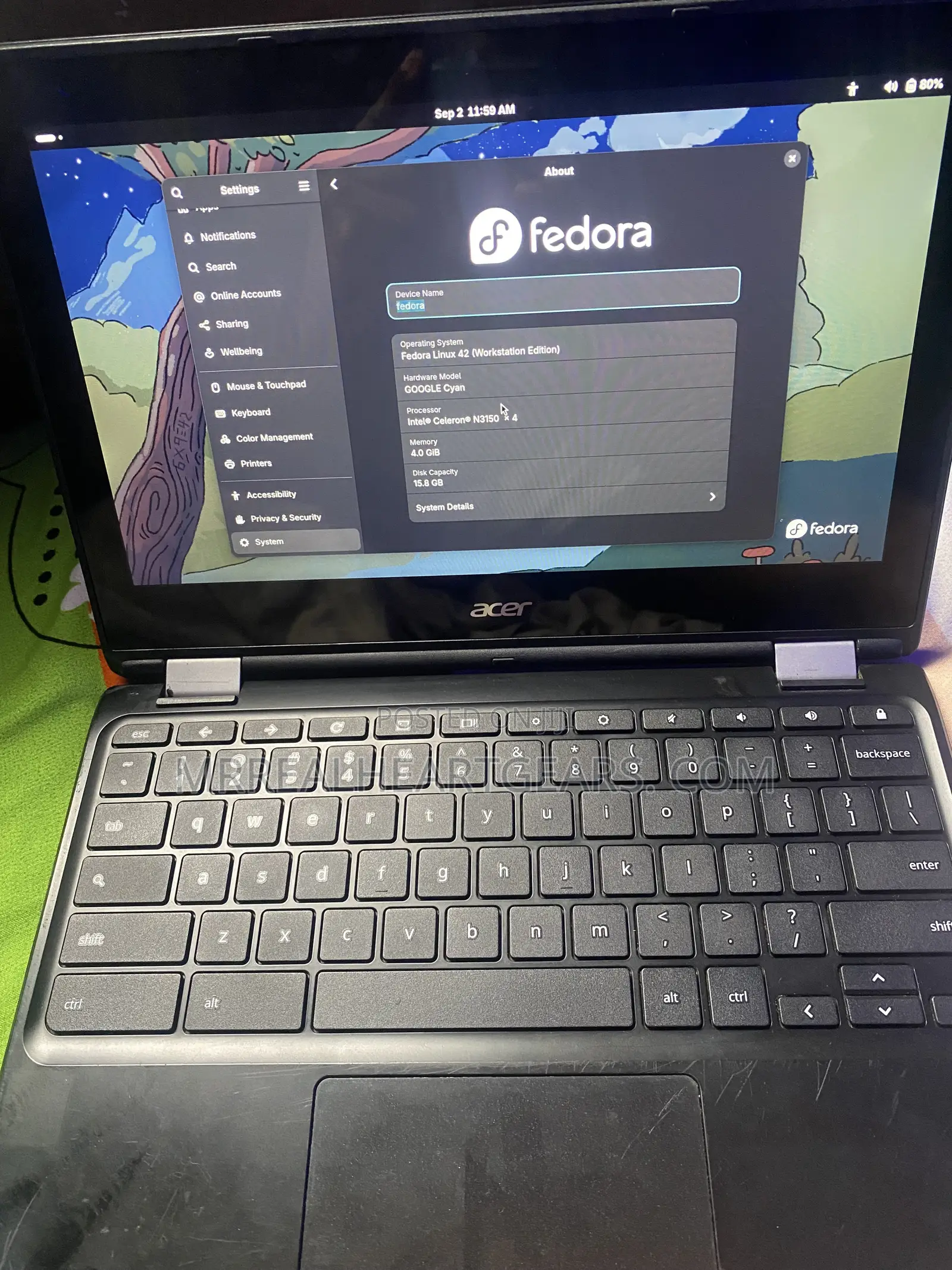Laptop Acer Chromebook R 11 4GB Intel eMMC 16 GB
