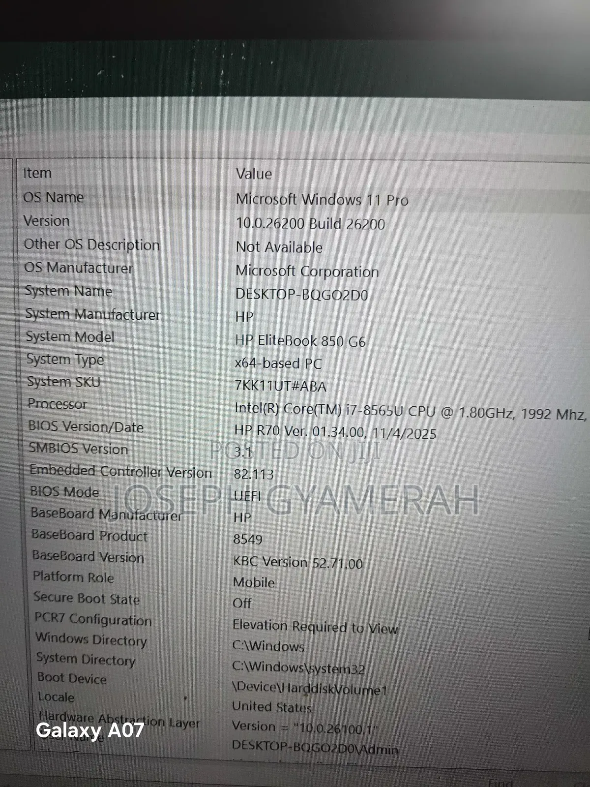 Laptop HP EliteBook 840 G6 16GB Intel Core i7 SSD 512GB