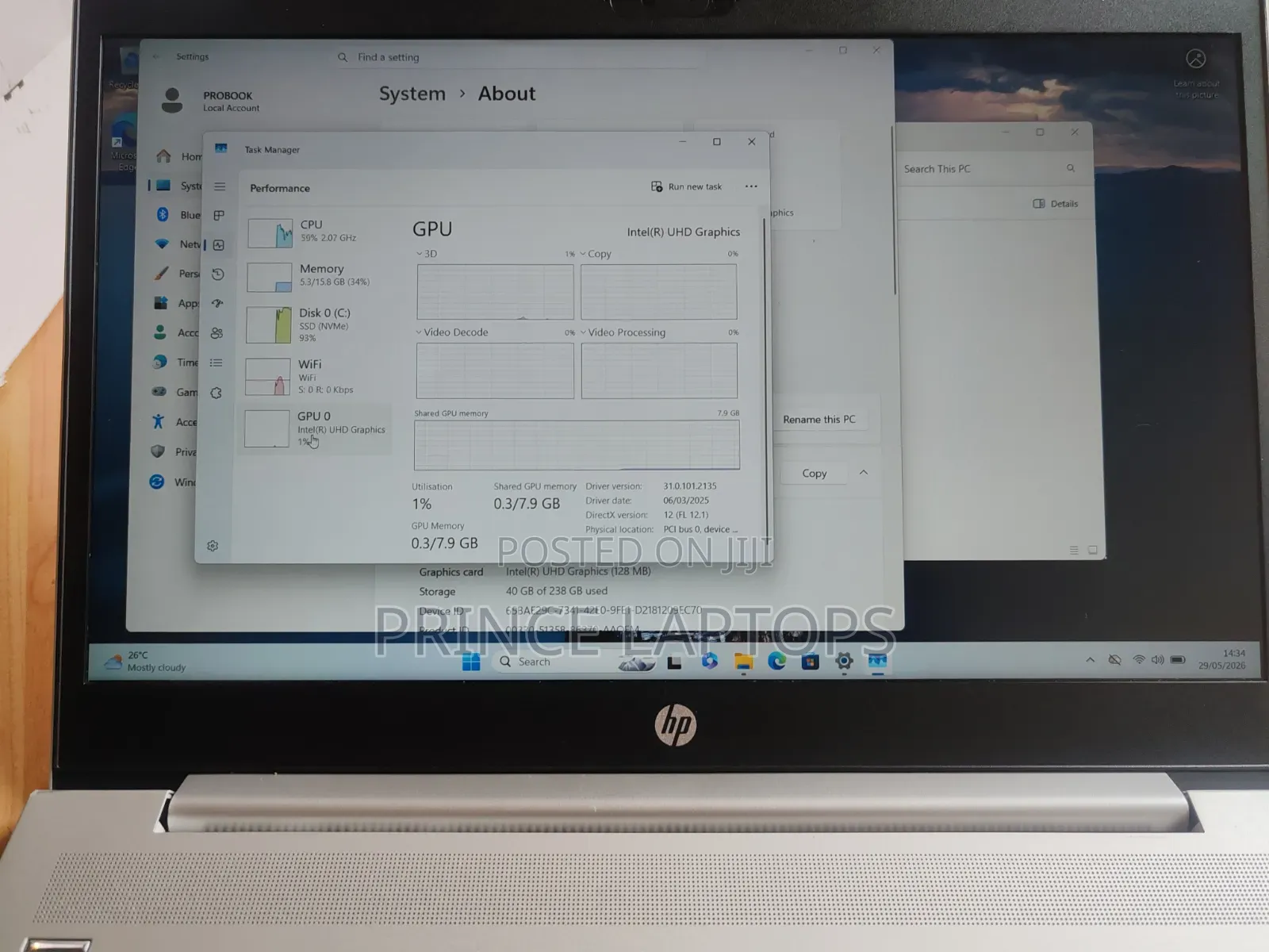 Laptop HP ProBook 450 G7 16GB Intel Core i7 SSD 500GB
