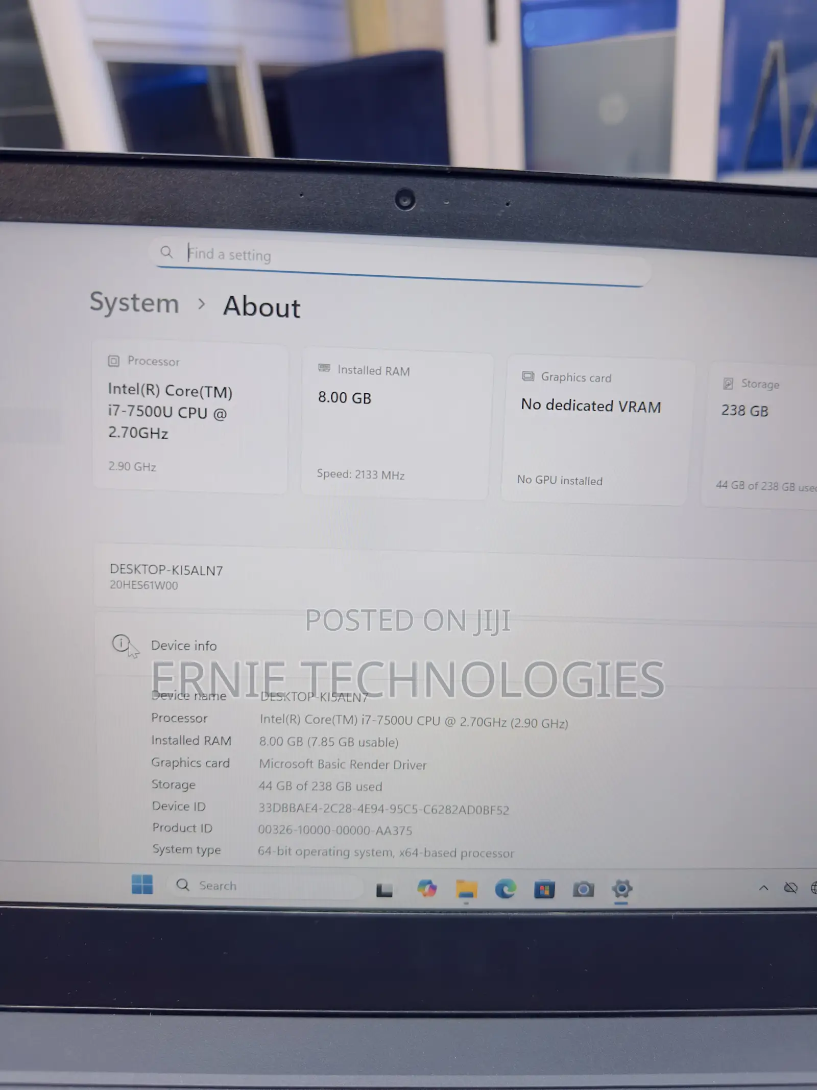 Laptop Lenovo ThinkPad T470 8GB Intel Core i7 SSD 256GB