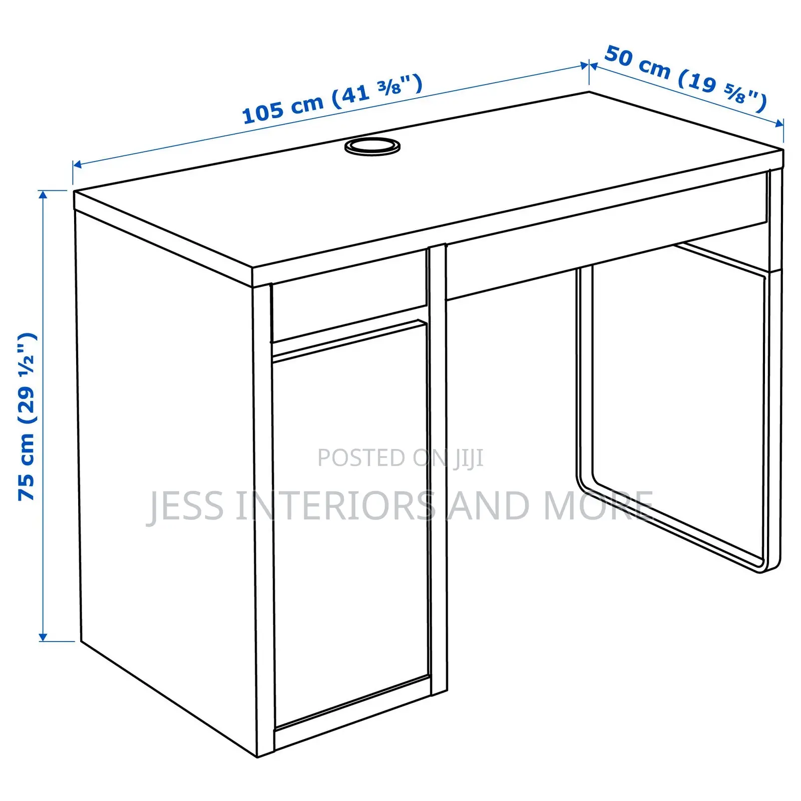 Study Desk, White/Anthracite