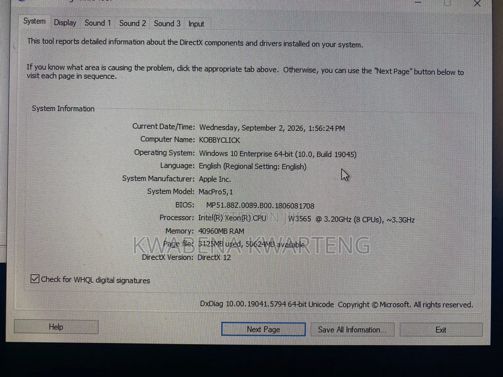 Desktop Computer Apple Mac Pro 40GB Intel Xeon HDD 1T