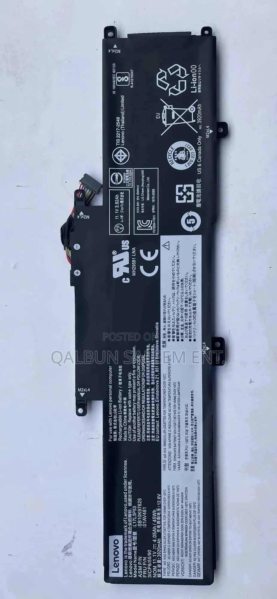 Genuine Lenovo 01AV483 Battery for Thinkpad L380 Yoga Laptop