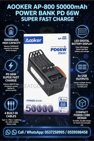 Aooker AP-800 50000mAh Power Bank