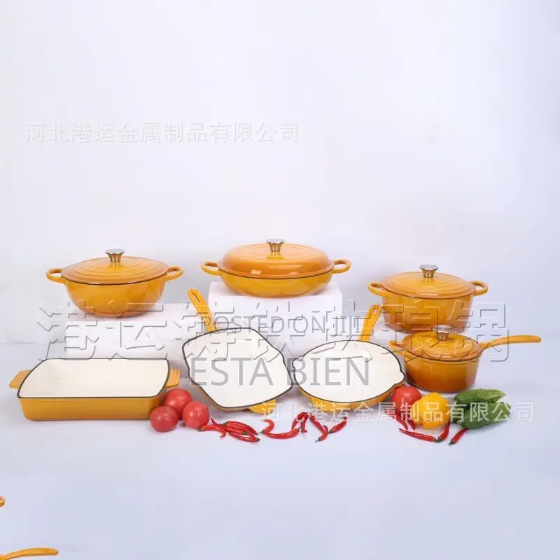 Enamelled Cast Iron Cookware Set