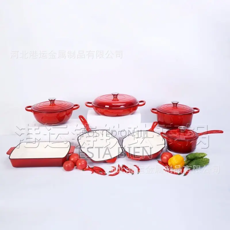 Enamelled Cast Iron Cookware Set