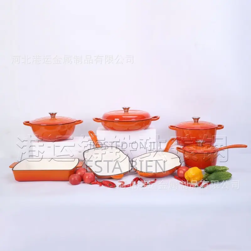 Enamelled Cast Iron Cookware Set