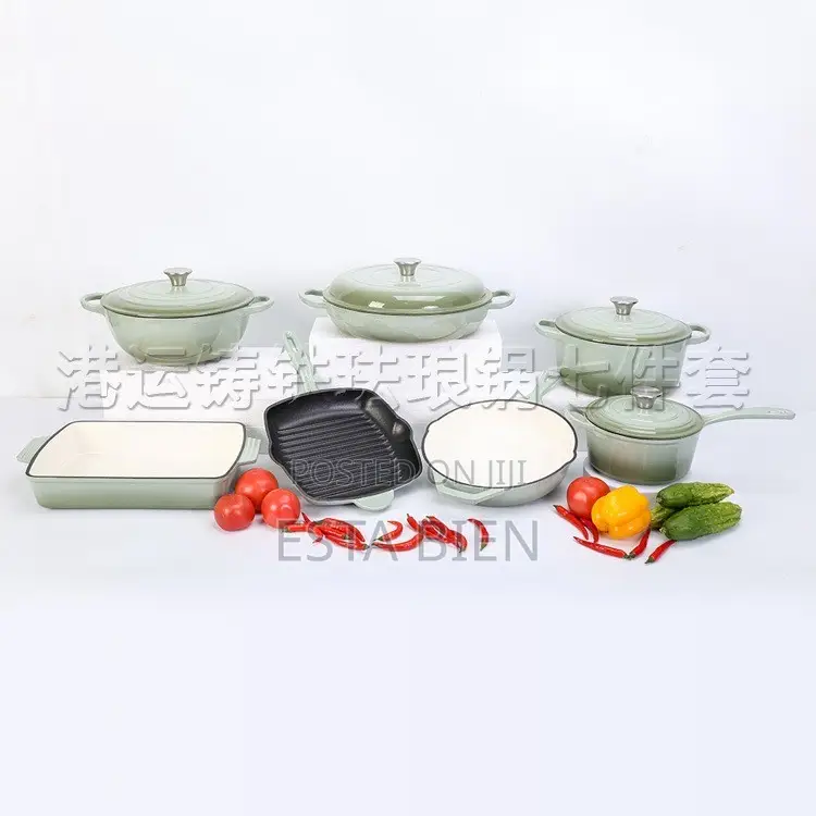 Enamelled Cast Iron Cookware Set