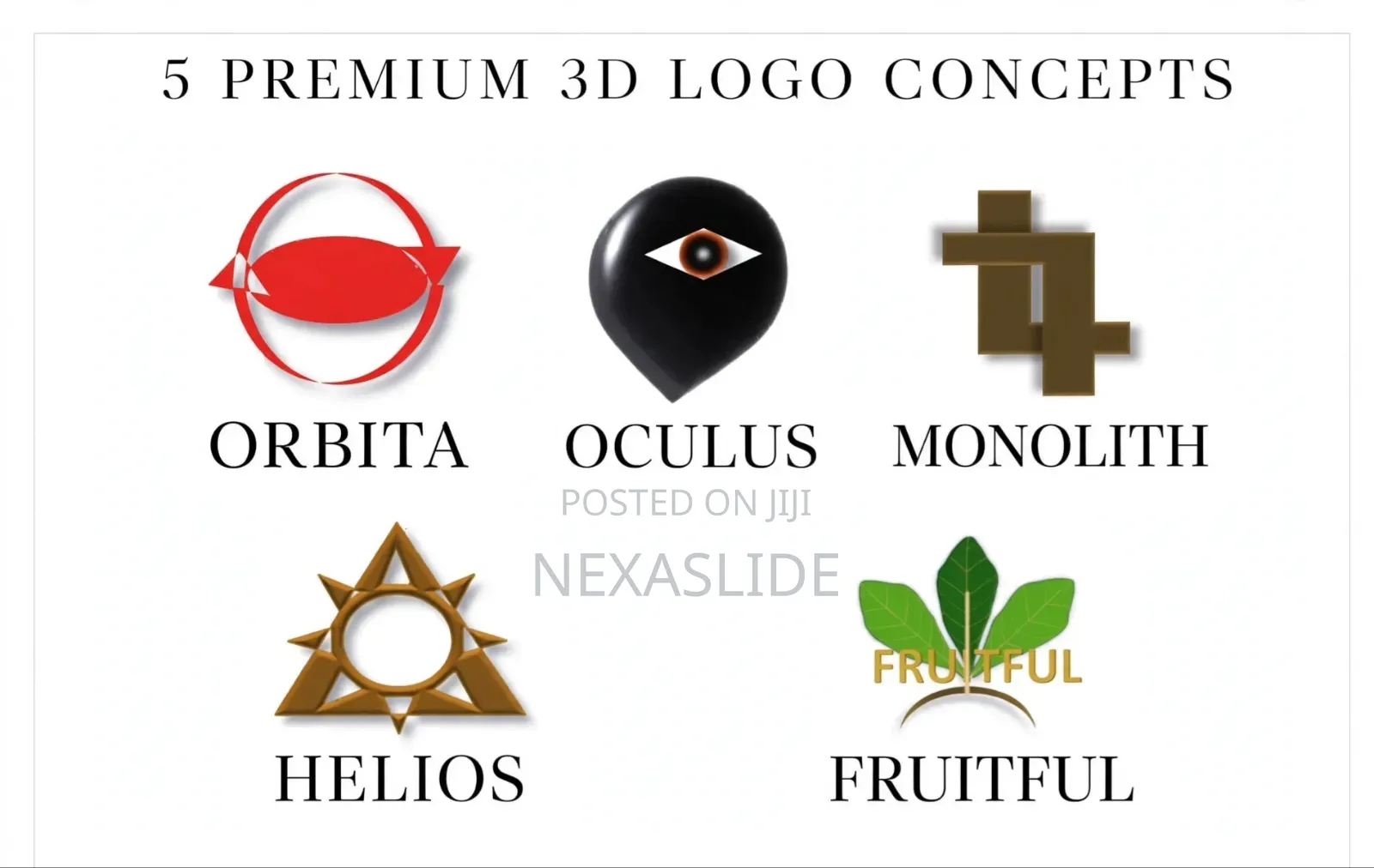 5 Premium 3D Logos - Customized With Your Company Name