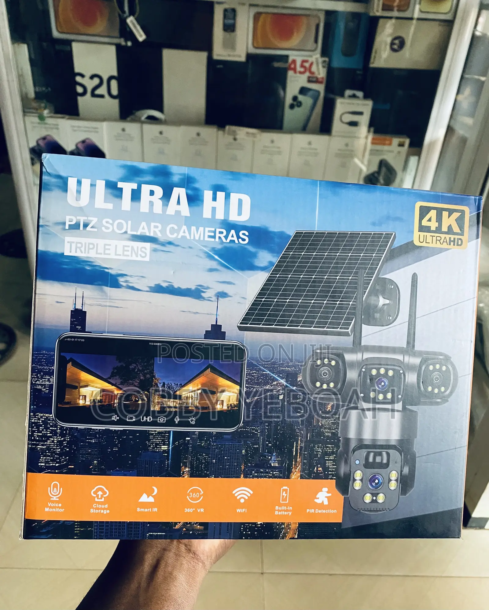 Ultra HD 4G Solar Triple-Lens Camera