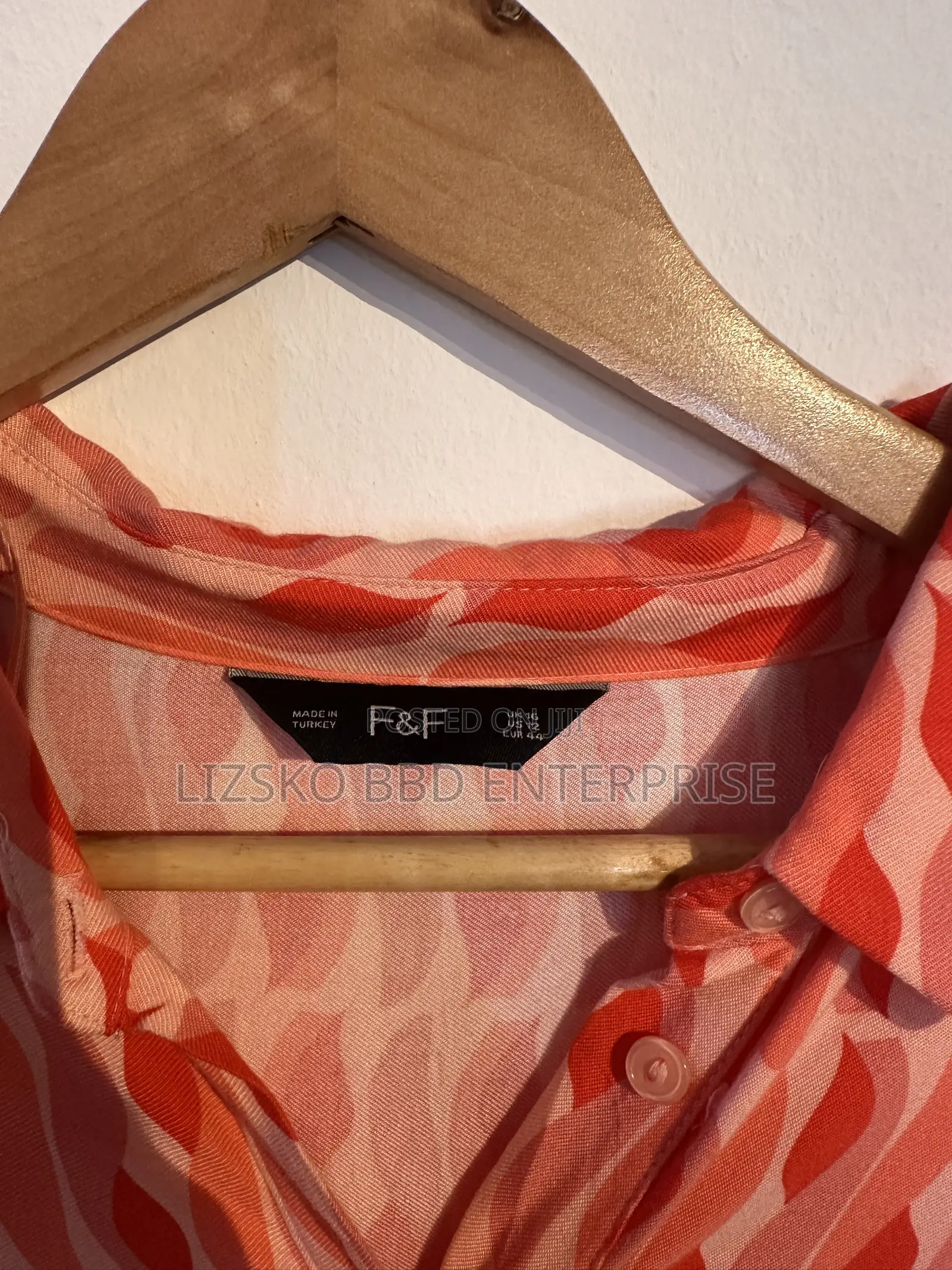 Coral-Pink Midi Shirt Dress From F & F