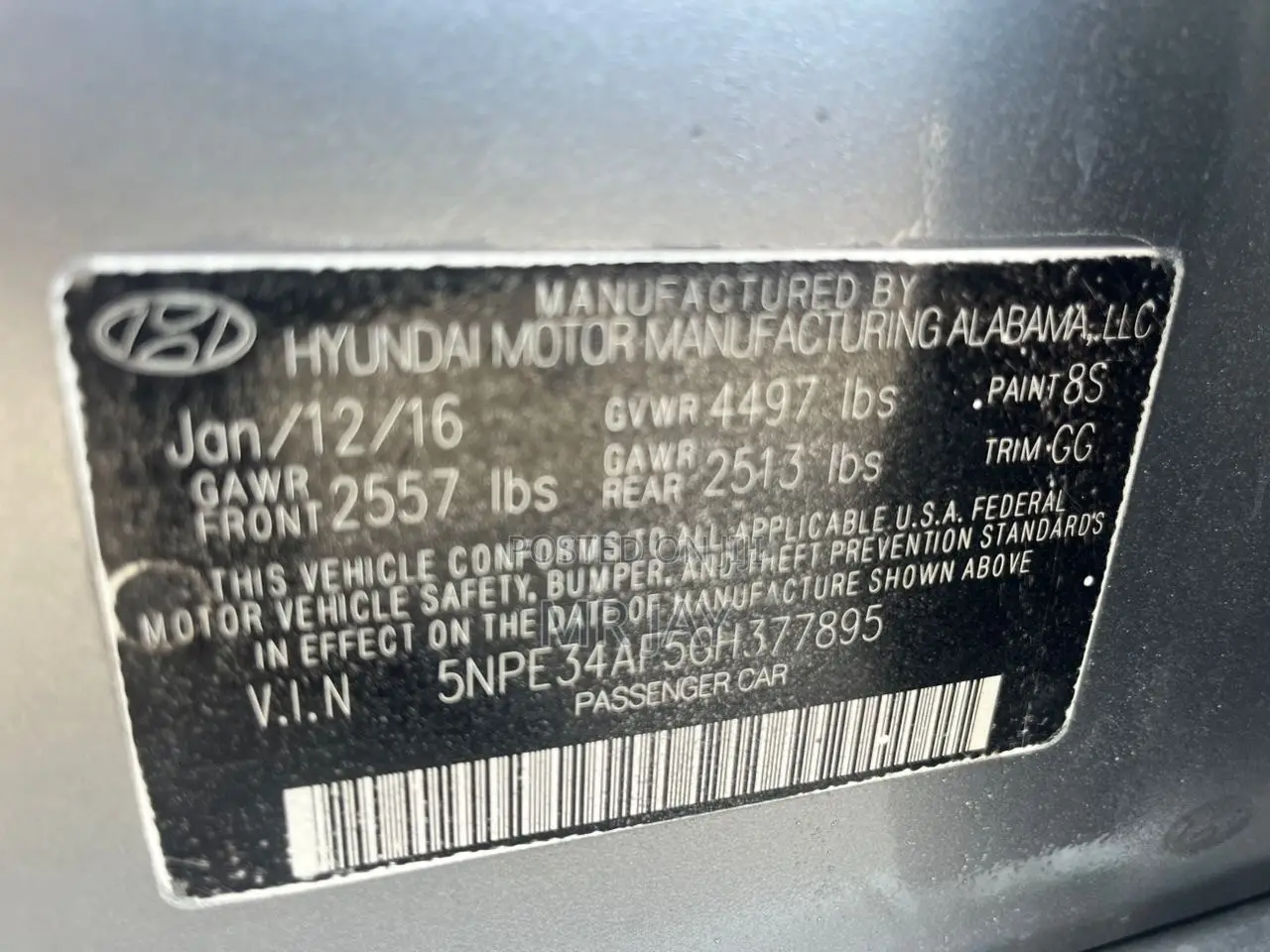 Hyundai Sonata Sport Sedan FWD (2.4L 4cyl 6A) 2016 Silver