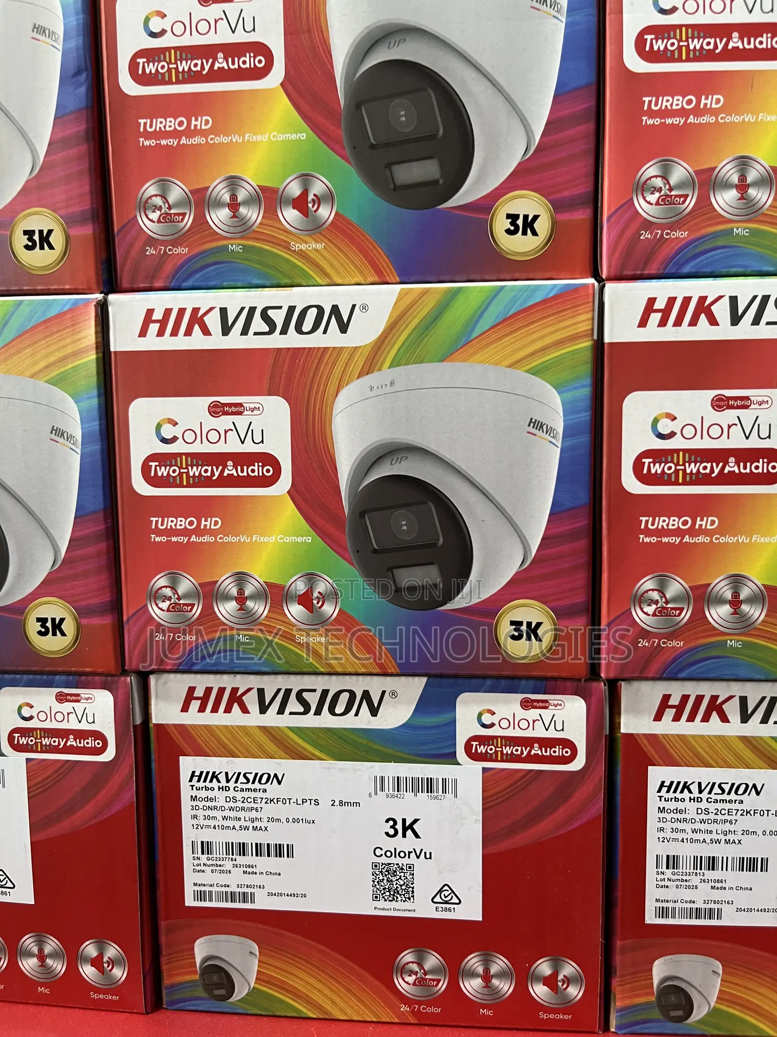 Hikvision 3k/5mp 2way Audio Camera Dome Ds-2ce72kf0t-LPTS Analog
