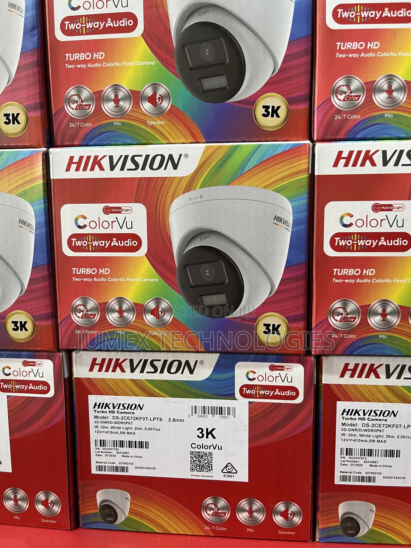 Hikvision 3k/5mp 2way Audio Camera Dome Ds-2ce72kf0t-LPTS Analog