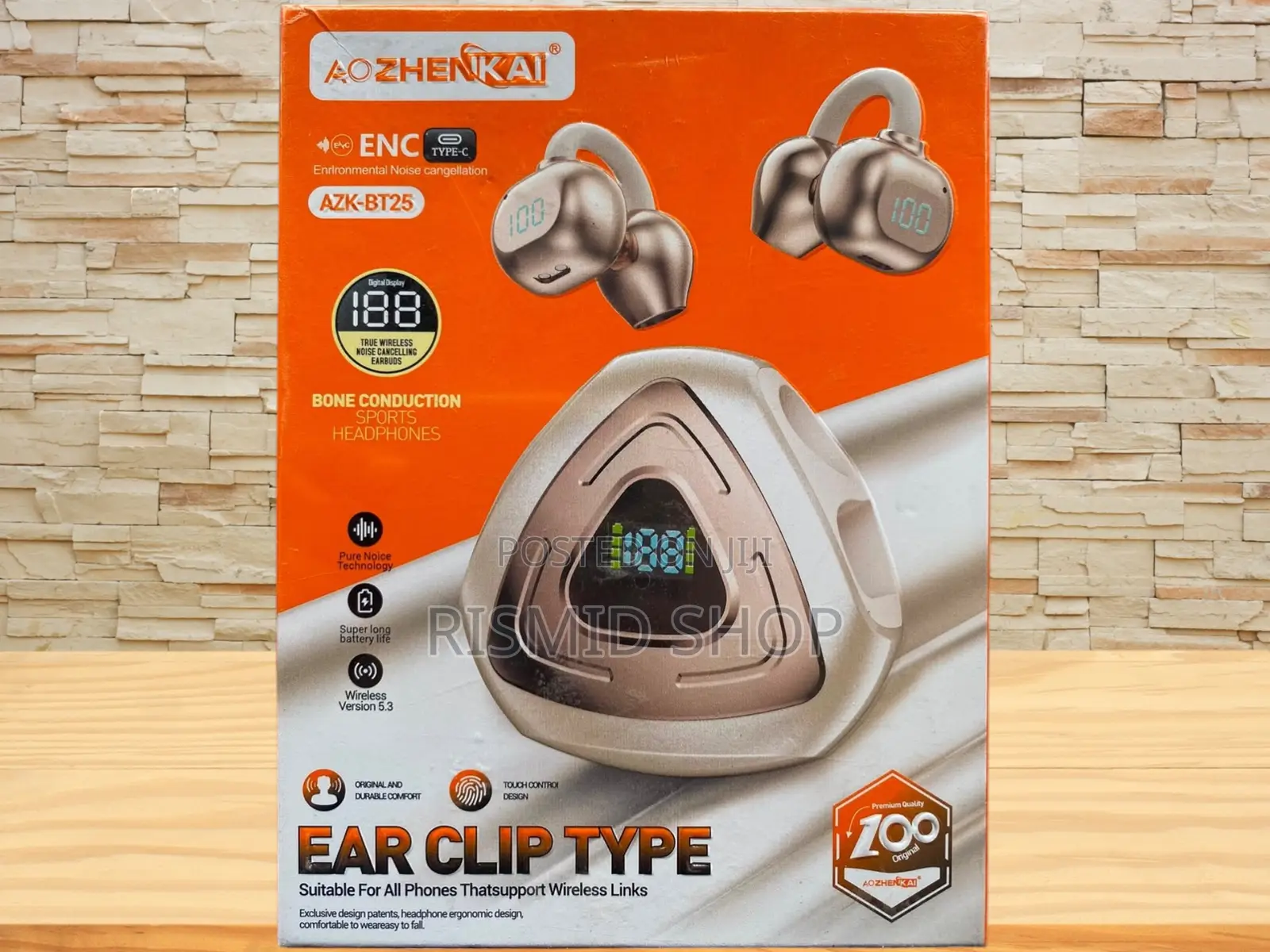 Azk-Bt25 Wireless Clip-on Earphones by Ao Zhenkai