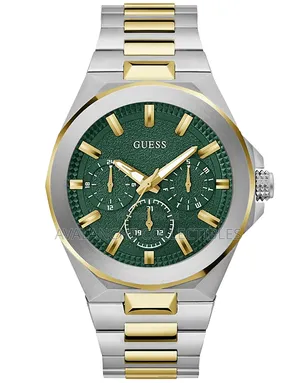 Guess Double Tone Green Dial Watch 43mm Case Size
