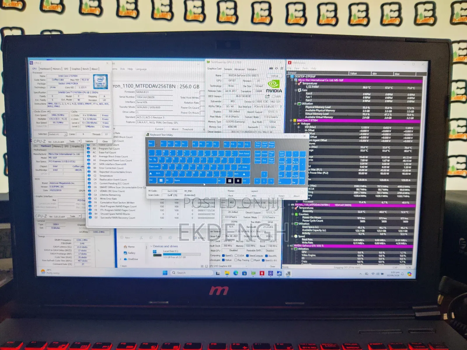 Laptop MSI GL62M 7RDX 8GB Intel Core i7 SSD 256GB