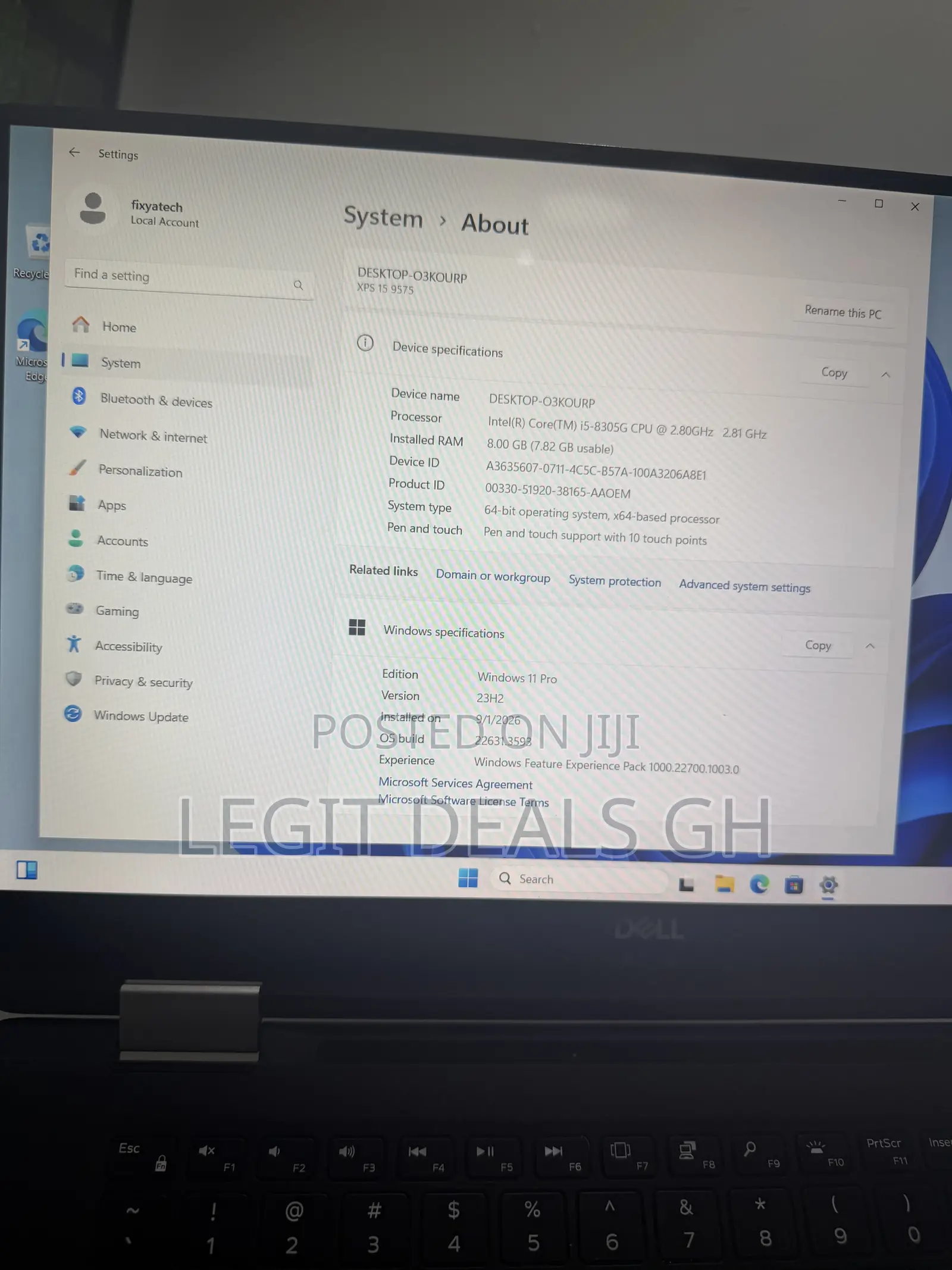 Laptop Dell XPS 15 9575 2-in-1 8GB Intel Core i5 SSD 256GB