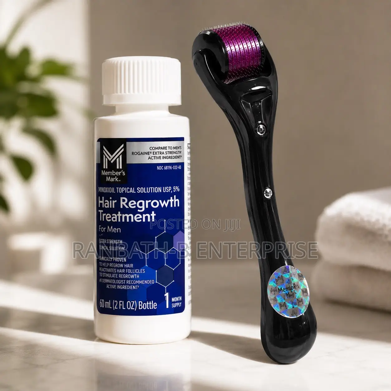 Member’s Mark Minoxidil 5% Hair Treatment & Derma Roller Bundle