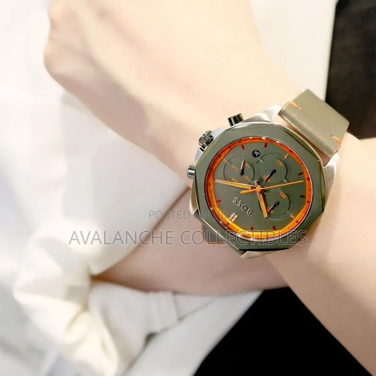Hugo Boss Olive Green Dial and Strap 42mm Case Size