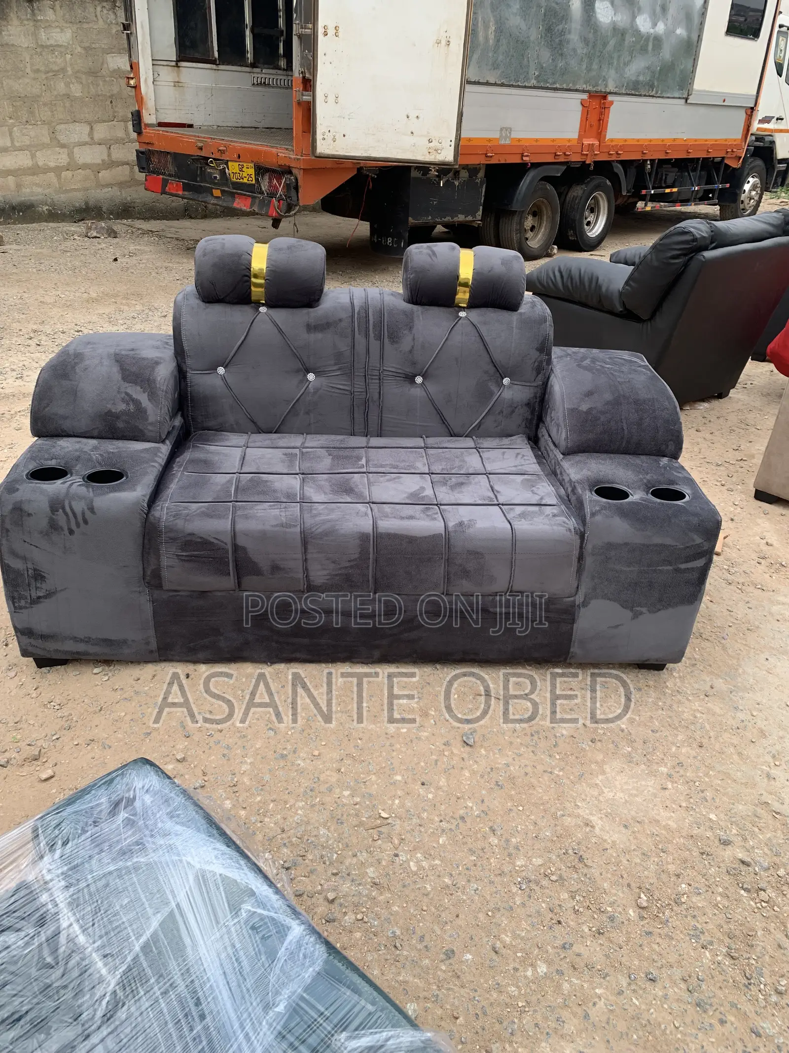Brown L Shaped Leather Sofa New Quality Durable
