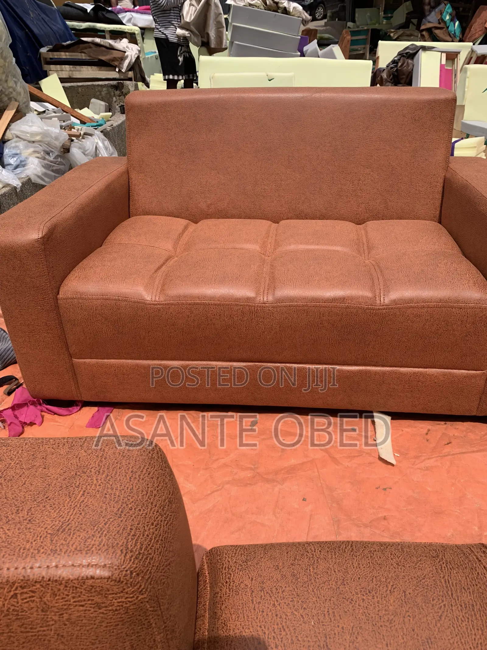 Brown L Shaped Leather Sofa New Quality Durable