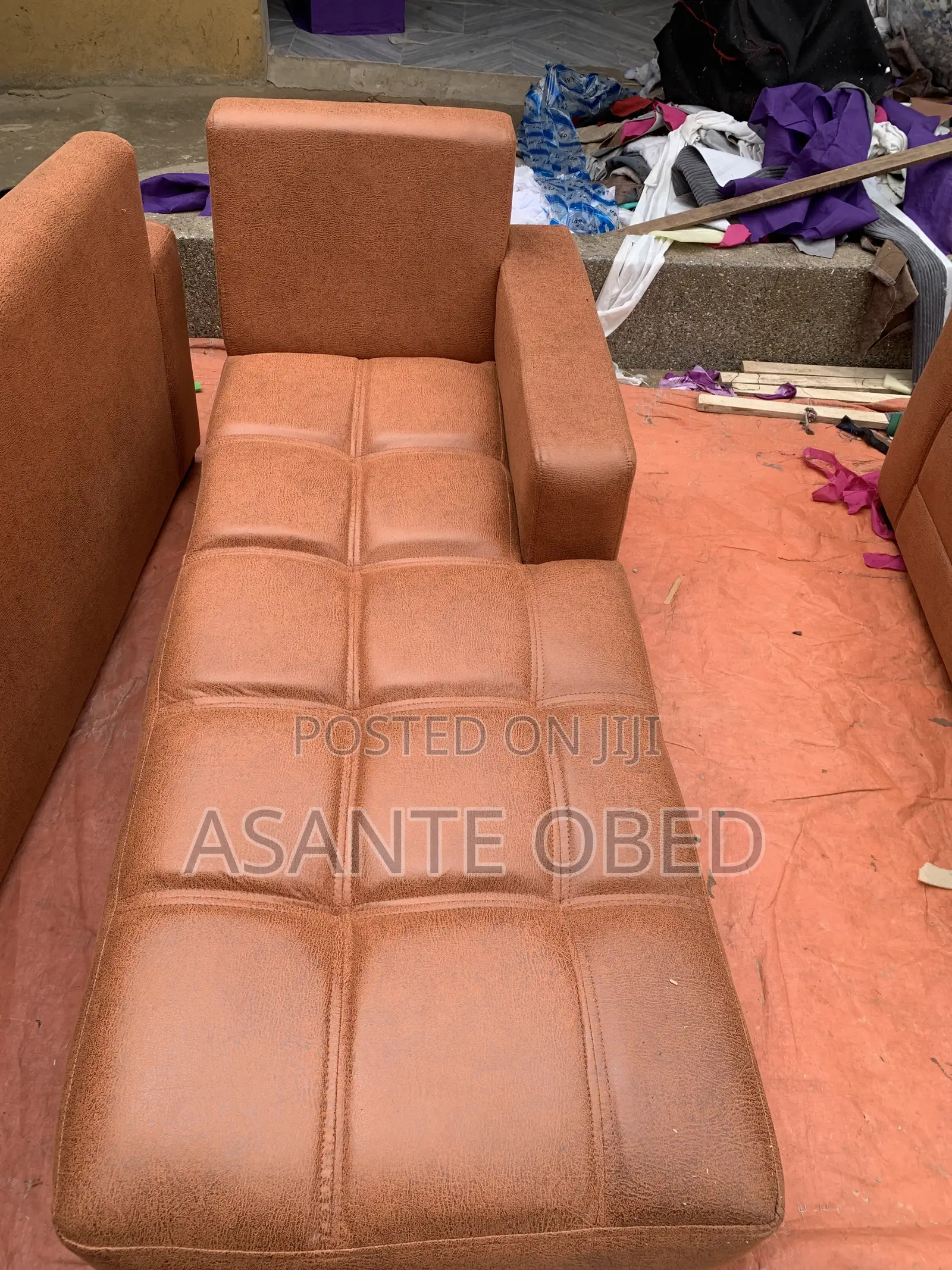 Brown L Shaped Leather Sofa New Quality Durable