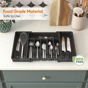 Adjustable Plastic Drawer Organizer and Cutlery Holder for Kitchen